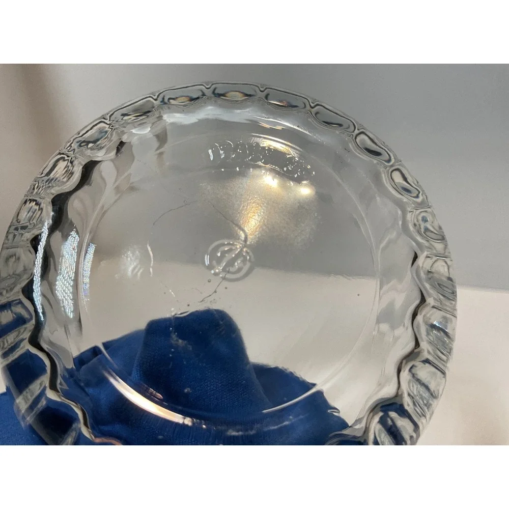 Vintage Bormioli Glass w/‎ Hearts Lid Candy Bowl Jewelry Holder Italy35